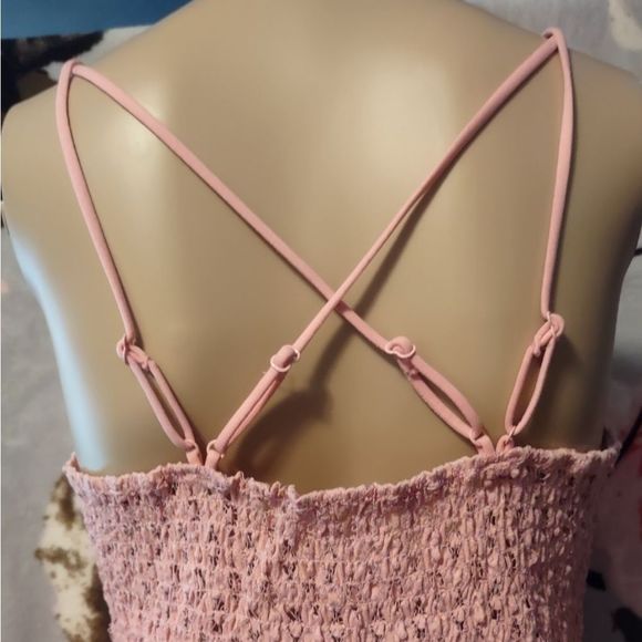 Pink Crochet Bralett Cami Top 3X - Picture 5 of 5
